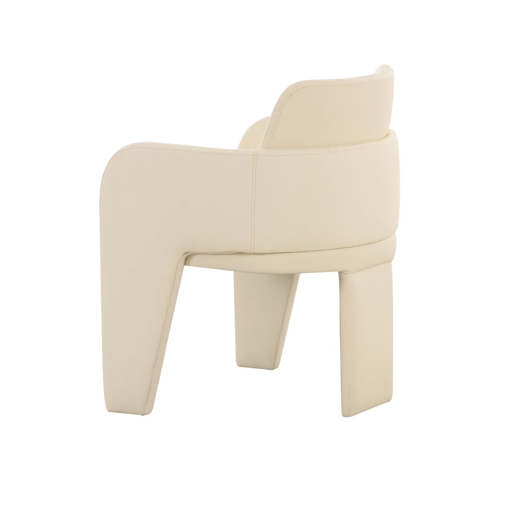 Leo Cream Vegan Leather Dining Chair 2