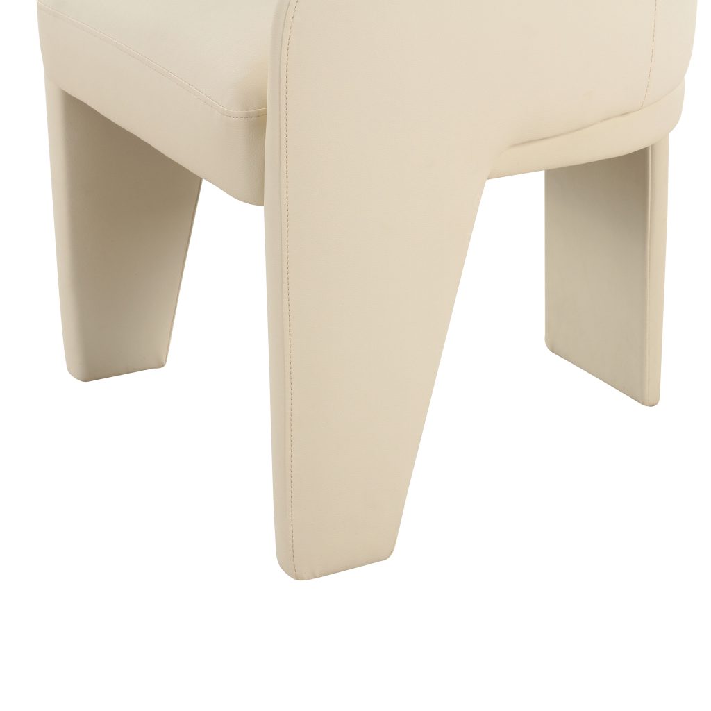 Leo Cream Vegan Leather Dining Chair 3