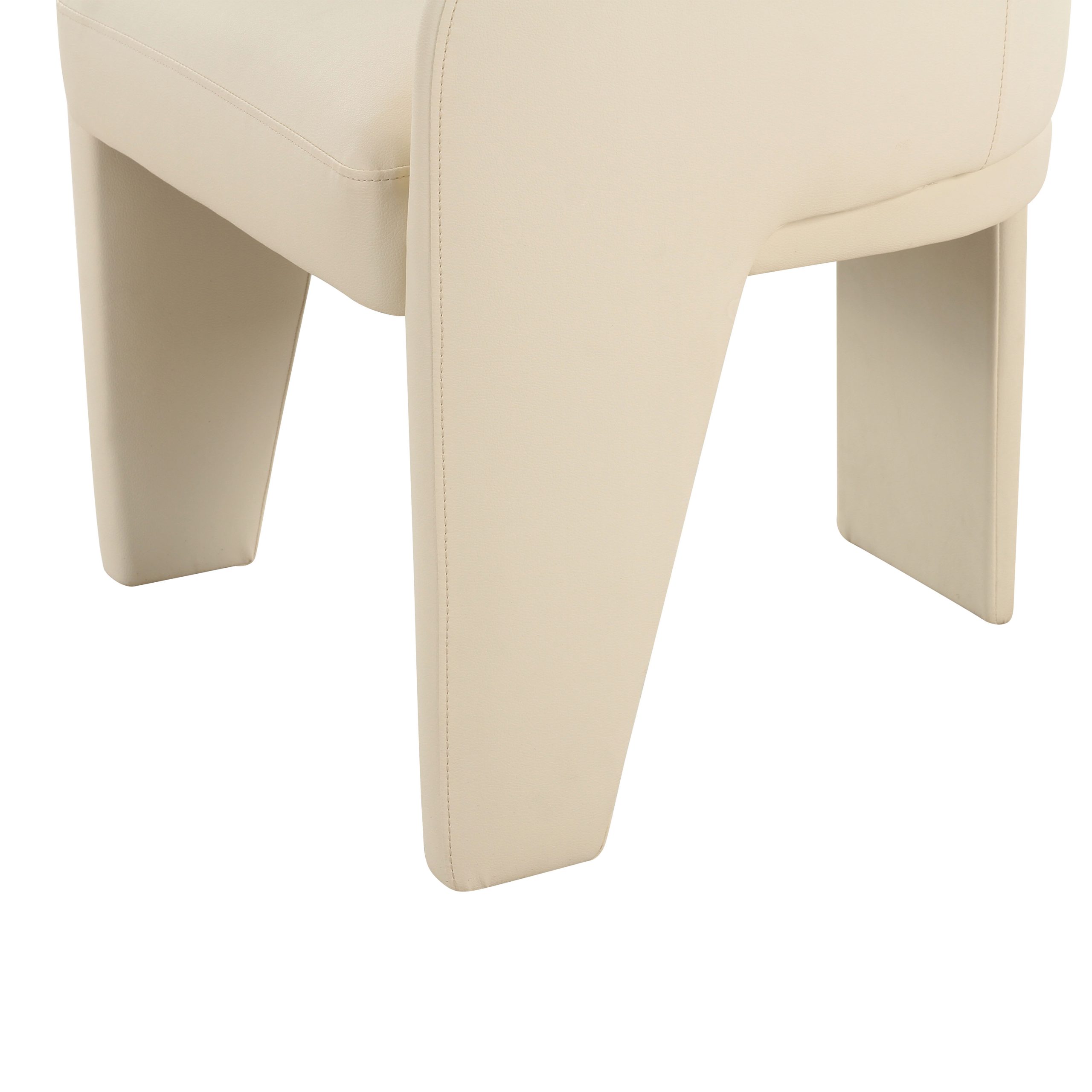 Leo Cream Vegan Leather Dining Chair 3