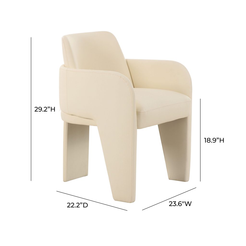 Leo Cream Vegan Leather Dining Chair 4