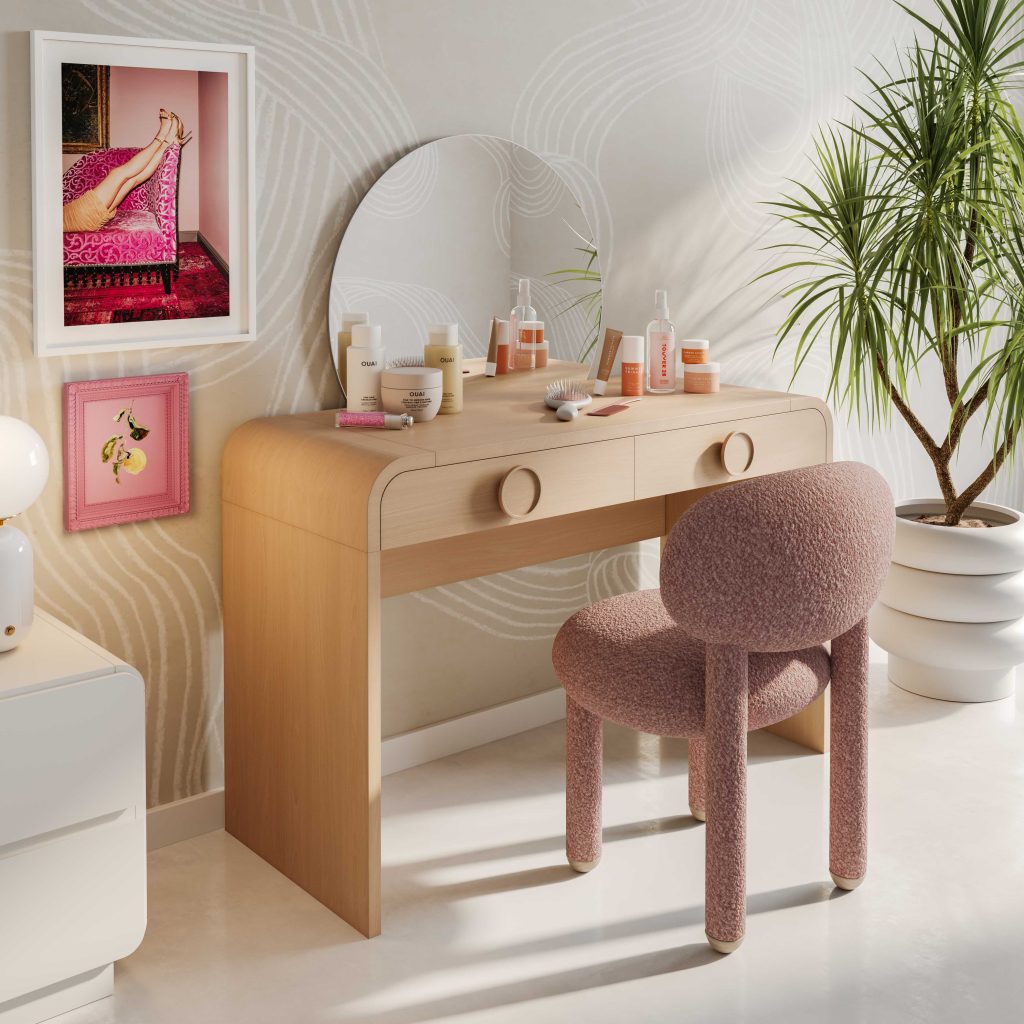 Manu Vanity Side Chair Ejemplo