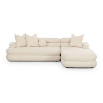 Victoria 2-Piece Cream Performance Boucle L-Shaped Sectional (RAF)