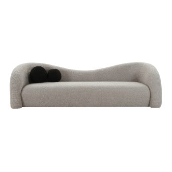 Cozzori Grey Faux Shearling102.5" Sofa