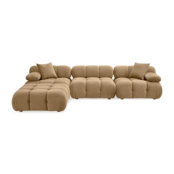 Mila Cafe Velvet 4-Piece Modular Sofa