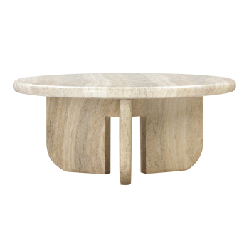 Avanti Faux Travertine Concrete Indoor / Outdoor Round Coffee Table