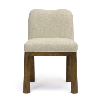 Triana Cream Performance Basketweave Fabric Dining Chair