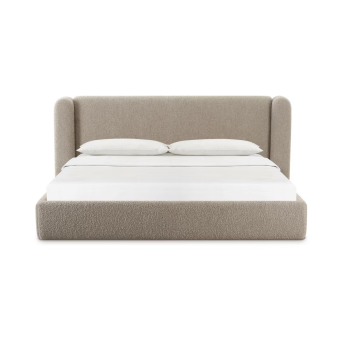 Lienna Tan Boucle King Bed