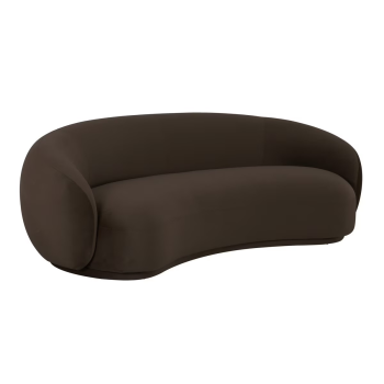 Gabriel 90 " Chocolate Brown Velvet Sofa