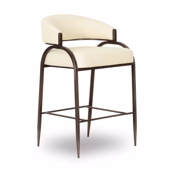 Tatom Cream Performance Vegan Leather Counter Stool