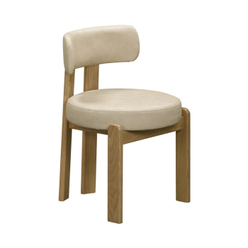 Ossana Cream Leather Dining Chair