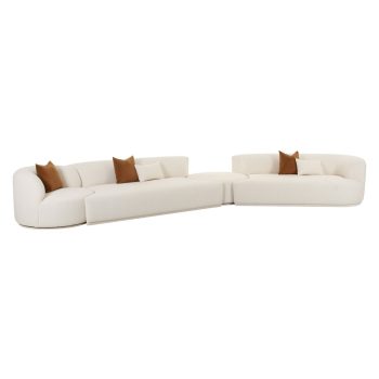 Lucia Cream Boucle 4-Piece Modular RAF Sectional