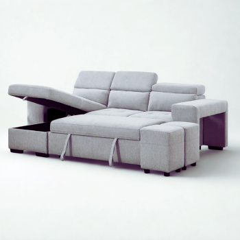 Genova Sectional  Grey Fabric