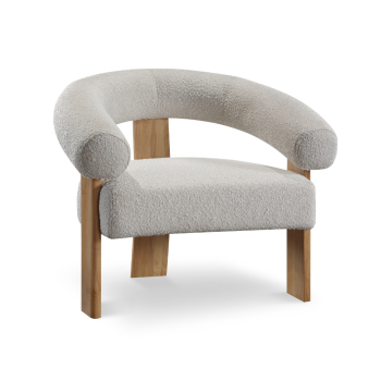 Mey Boucle Fabric Upholstered Accent Chair