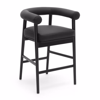 Ashley Black Leather Counter Stool