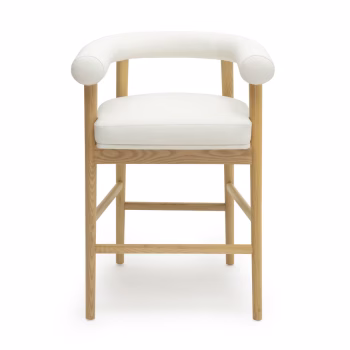 Ashley White Leather Counter Stool