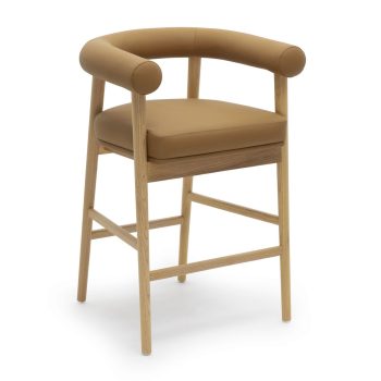 Ashley Cognac Leather Counter Stool