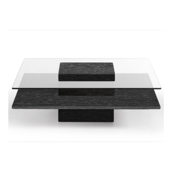 Modern Grey Elm & Glass Coffee Table