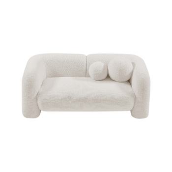 Boucle Fabric Upholstered Loveseat