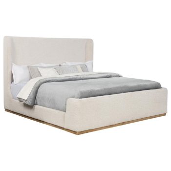 Tess Upholstered Eastern King Sleigh Bed Cream