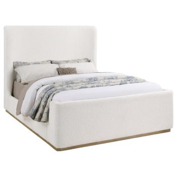Tess Upholstered Queen Sleigh Bed Cream