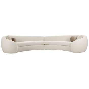 Gilber Modern Off-White Curved Fabric Sectional Sofa