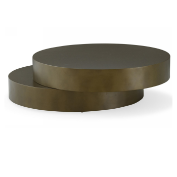 Glam Brushed Bronze Metallic Coffee Table