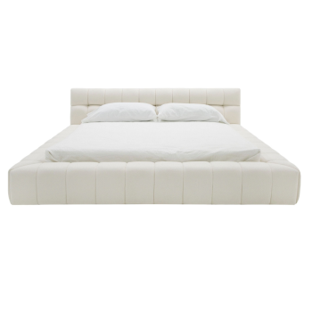 Vivana  - Modern Tufted Off-White Fabric King Bed