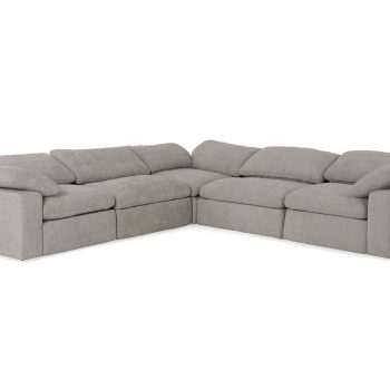 Modern Gray Fabric Sectional Sofa with 3 Power Recliners