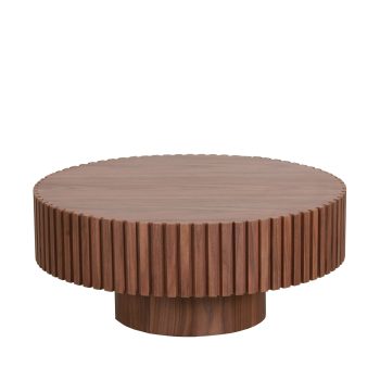 Modern Walnut Small Round Coffee Table