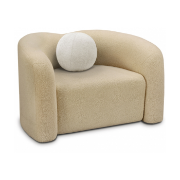 Faux Shearling Teddy Fabric Upholstered Chair