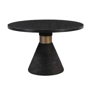 Roshy 48″ Rope Round Black Dining Table