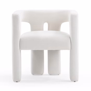 White Upcycled Fabric Chair
