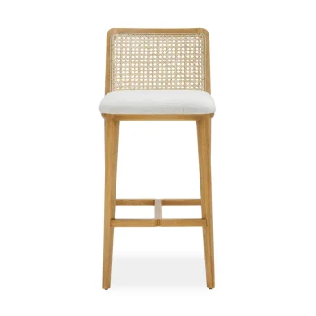 Yerry Performance Tweed and Rattan Counter Stool