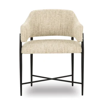 Dafne Taupe Textured Performance Boucle Dining Chair