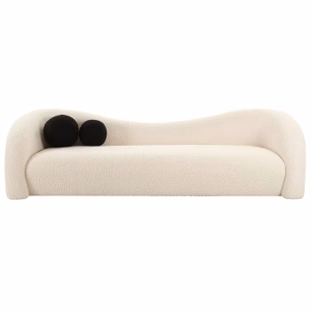 Cozzori Beige Faux Shearling 102.5" Sofa