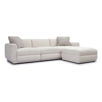 Cherry 4-Piece Cream Chenille Modular Sectional