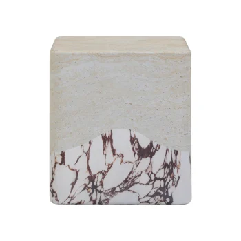 Ruth Travertine & Breccia Concrete Indoor / Outdoor Side Table