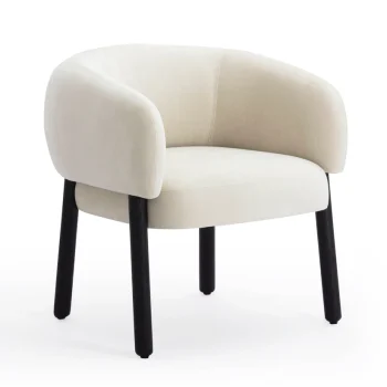 Roxy Cream Performance Basketweave Chenille Accent Chair