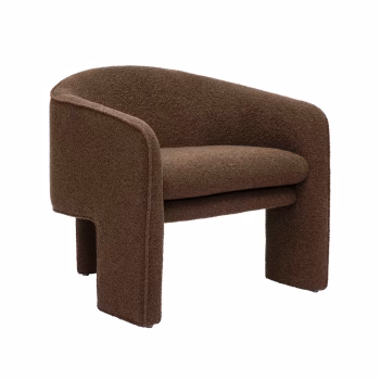 Chocolate Brown Boucle Accent Chair