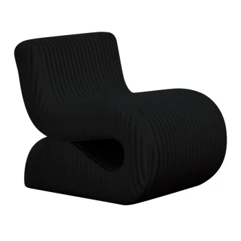 Alena Oversized Corduroy Black Accent Chair