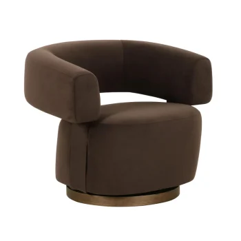 Toscana Chocolate Brown Performance Velvet Swivel Accent Chair