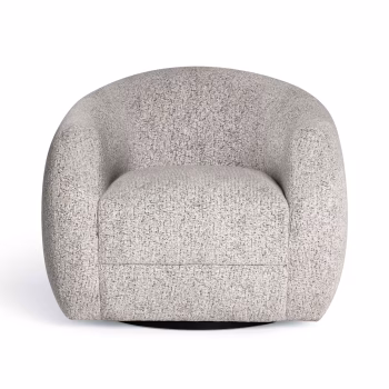 Black and White Woven Fabric Swivel Chair