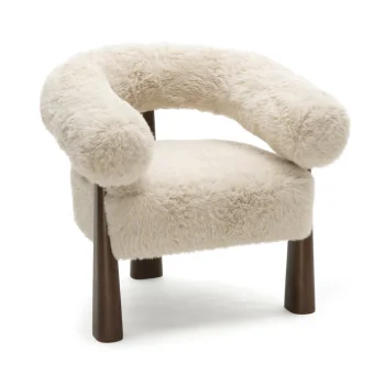 Shara Straight Vegan Shearling Accent Chair