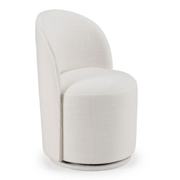 Katy Modern White Fabric Swivel Dining Chair
