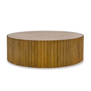 Modern Walnut Round Coffee Table
