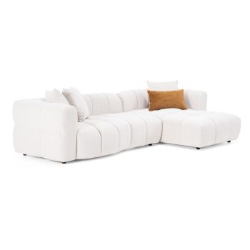 Modern Beige Fabric Sectional