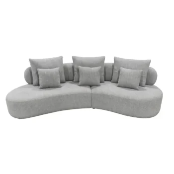 Romy Sectional Sofa with pillows Grey