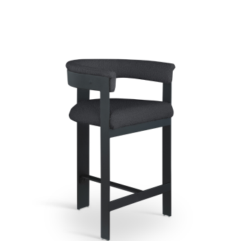 Romy  Black Boucle Fabric Upholstered Bar / Counter Stool( Sold in sets of 2)