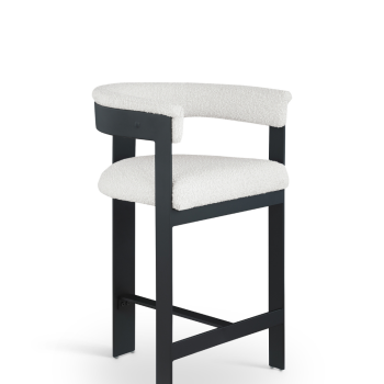 Romy Cream  Boucle Fabric Upholstered Bar / Counter Stool.Sold in set of 2