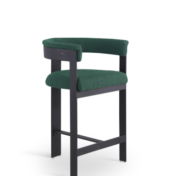Romy Green Boucle Fabric Upholstered Bar / Counter Stool.Sold in set of 2